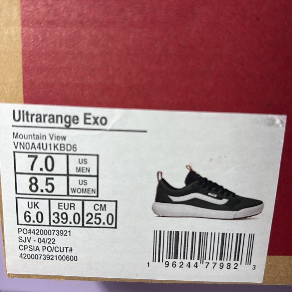 NWT Vans UltraRange EXO All Purpose Trainers Women’s 8.5 Men’s 7 - Picture 8 of 10